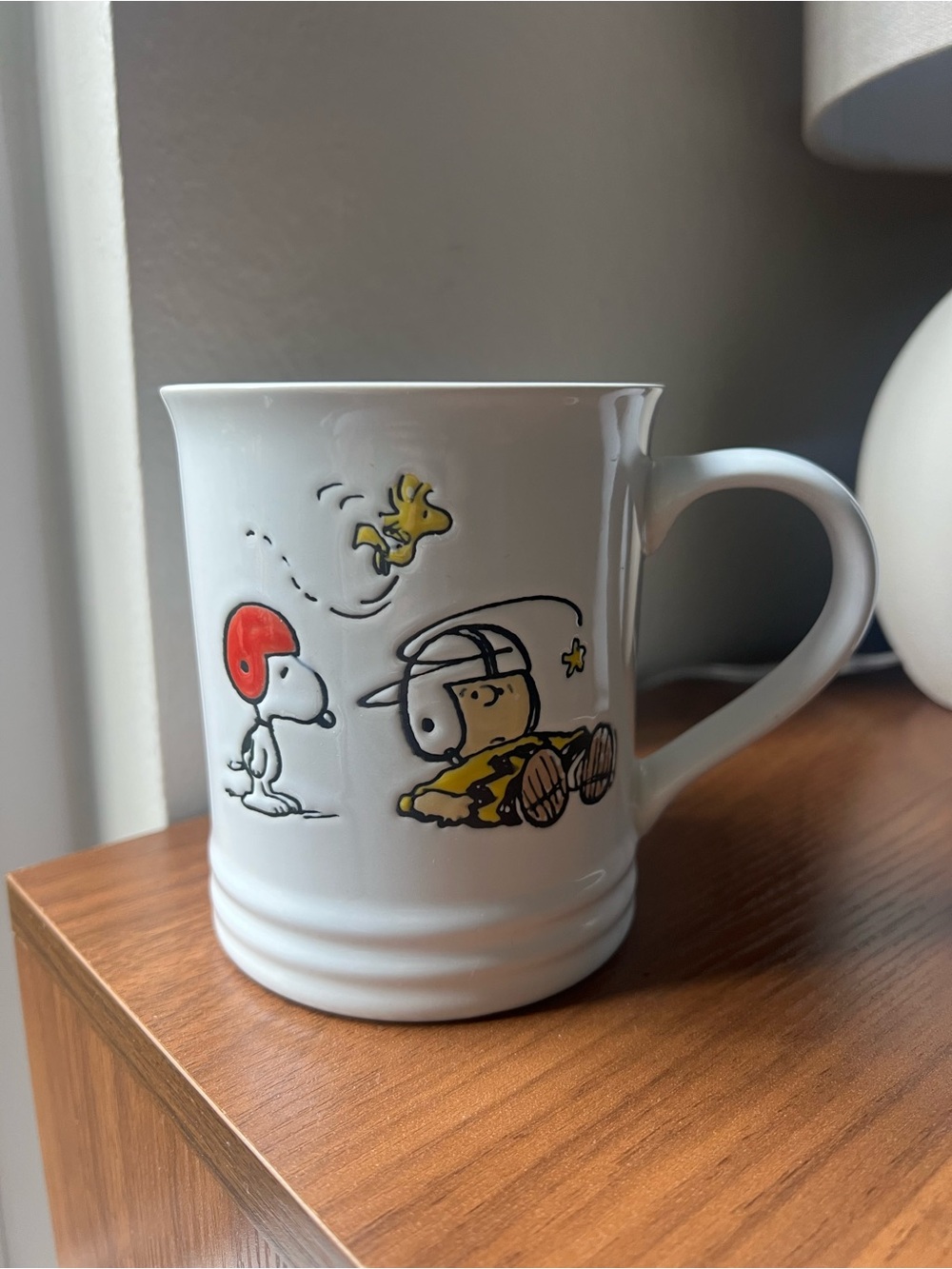 White Peanuts Snoopy & Woodstock Football Game Day Ceramic Coffee Mug